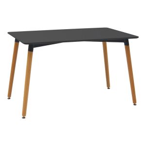 Dining table Natali-noor set of 5 pcs. Mdf black-beige fabric 120x80x76cm