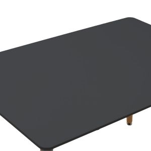 Dining table Natali-noor set of 5 pcs. Mdf black-beige fabric 120x80x76cm