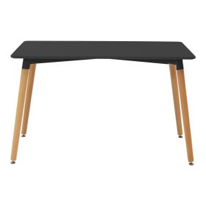 Dining table Natali-noor set of 5 pcs. Mdf black-natural legs 120x80x76cm