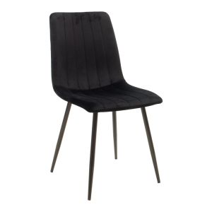 Dining table Natali-noor set of 5 pcs. Mdf black-natural legs 120x80x76cm