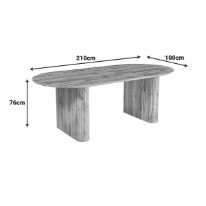 Dining table Nembou made of Mdf in oak color 210x100x76cm