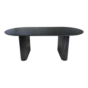 Dining table Nembou made of Mdf in black and gold 210x100x76cm