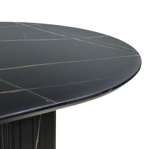 Dining table Nembou made of Mdf in black and gold 210x100x76cm