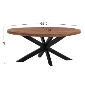 Dining table Oval Industrial Hm8483,11 mango solid wood 210x100x78cm