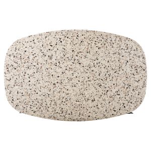 Dining table Oval Rodden Hm11903,03 Werzalit Tabletop In Terrazzo Color-black Metal Base 146x94x75hcm