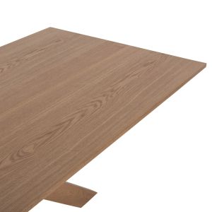 Paolo Dining Table - Mdf with Manchurian Wood Veneer, Solid Rubber Wood Legs - Oak Color 180x90x75hcm Hm9853