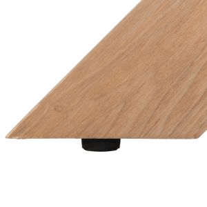 Paolo Dining Table - Mdf with Manchurian Wood Veneer, Solid Rubber Wood Legs - Oak Color 180x90x75hcm Hm9853