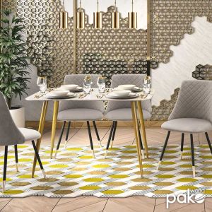 Dining table Paris with 8mm tempered glass top 120x80x75cm