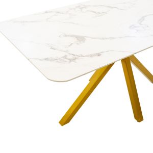 Dining table Paris with 8mm tempered glass top 160x80x75cm