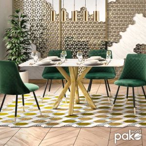 Dining table Paris with 8mm tempered glass top 160x80x75cm