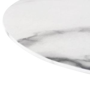 Prentis dining table - ceramic top 12 mm white marble - white metal legs 180x90x76hcm Hm9770,01