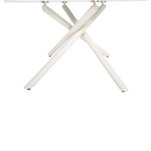 Prentis dining table - ceramic top 12 mm white marble - white metal legs 180x90x76hcm Hm9770,01
