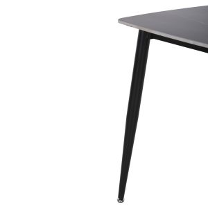 Dining table Raven ceramic top with marble effect-black metal legs 120x70x73 H Cm Hm9854.03