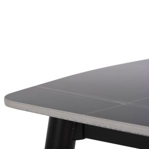 Dining table Raven ceramic top with marble effect-black metal legs 120x70x73 H Cm Hm9854.03