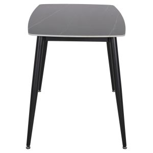 Dining table Raven ceramic top with marble effect-black metal legs 120x70x73 H Cm Hm9854.03