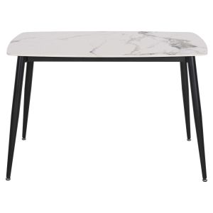 Dining table Raven ceramic top with marble effect-black metal legs 120x70x73hcm Hm9854,03