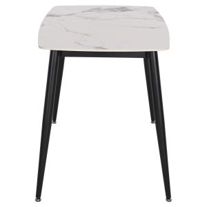 Dining table Raven ceramic top with marble effect-black metal legs 120x70x73hcm Hm9854,03