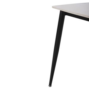 Dining table Raven ceramic top with marble effect-black metal legs 120x70x73hcm Hm9854,03