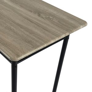 Dining table Reforia set of 5 pieces Mdf in gray color with black metal legs 110x60x74cm