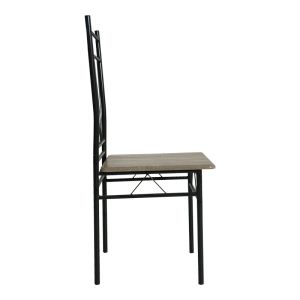 Dining table Reforia set of 5 pieces Mdf in gray color with black metal legs 110x60x74cm