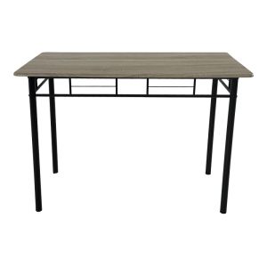 Dining table Reforia set of 5 pieces Mdf in gray color with black metal legs 110x60x74cm