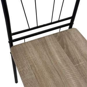 Dining table Reforia set of 5 pieces Mdf in gray color with black metal legs 110x60x74cm