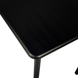 Dining table Reforia set of 5 pieces Mdf in black color with black metal legs 110x60x74cm