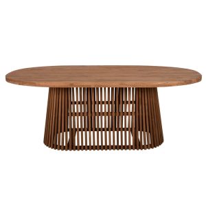 Dining table Remik Hm9835 solid teak in natural color, 100x200x75.5cm tabletop thickness 4cm