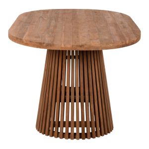 Dining table Remik Hm9835 solid teak in natural color, 100x200x75.5cm tabletop thickness 4cm