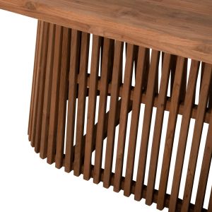 Dining table Remik Hm9835 solid teak in natural color, 100x200x75.5cm tabletop thickness 4cm