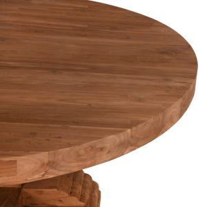 Dining table Round Provence Hm9642 solid teak with carved legs-8cm top, D180x76cm