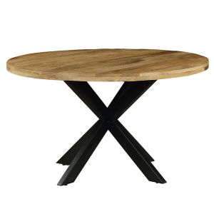 Dining table Royal-r Industrial with solid mango wood top 4cm D130x77cm