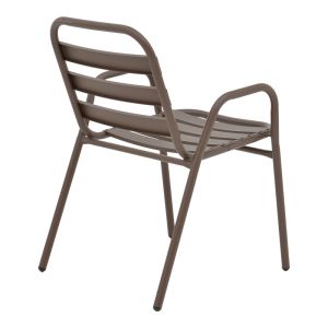Dining table Sussie-ensure 5 pcs. metal-glass in brown color 120x70x70cm