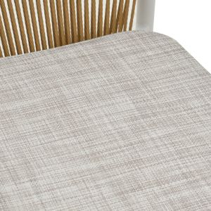 Dining table Synergy - Convince set of 3 white aluminum and plywood in natural color 80x80x74cm