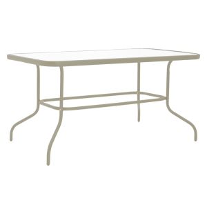 Dining table Tade-valor 5 parts metal-glass in champagne color 110x60x70cm