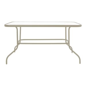 Dining table Tade-valor 5 parts metal-glass in champagne color 110x60x70cm