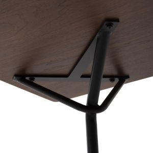 Dining table Trenk - Mdf with oak veneer walnut-black metal legs 120x120x75hcm Hm9614,02