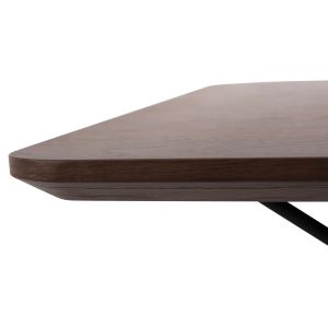 Dining table Trenk - Mdf with oak veneer walnut-black metal legs 120x120x75hcm Hm9614,02