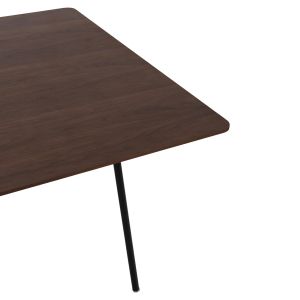 Dining table Trenk - Mdf with oak veneer walnut-black metal legs 120x120x75hcm Hm9614,02