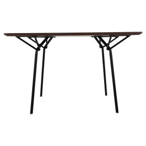 Dining table Trenk - Mdf with oak veneer walnut-black metal legs 120x120x75hcm Hm9614,02