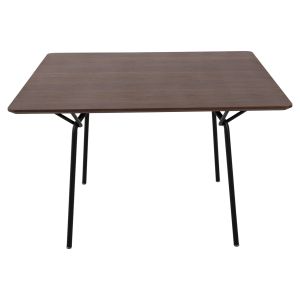 Dining table Trenk - Mdf with oak veneer walnut-black metal legs 120x120x75hcm Hm9614,02