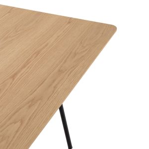 Dining table Trenk - Mdf with oak veneer-black metal legs 120x120x75hcm Hm9614,01