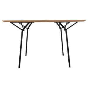 Dining table Trenk - Mdf with oak veneer-black metal legs 120x120x75hcm Hm9614,01