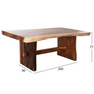 Dining table Ulyses Hm9757 solid beech in natural color 200x90x77cm
