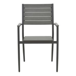 Dining table Uplift-kliton set of 3 pieces anthracite aluminum and gray plywood 80x80x74cm