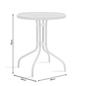Dining table Valor - Confidence B set of 3 metal in white shade D60x70cm
