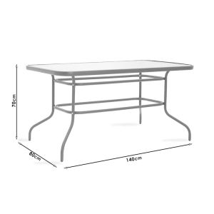 Dining table Valor-confidence set of 5 white metal 140x80x70cm