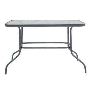 DINING TABLE VALOR-SUSSIE 5-PIECE SET ANTHRACITE METAL-GLASS 110X60X70CM