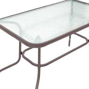 DINING TABLE VALOR-SUSSIE METAL BROWN-GLASS 110X60X70CM