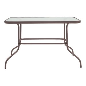 DINING TABLE VALOR-SUSSIE METAL BROWN-GLASS 110X60X70CM